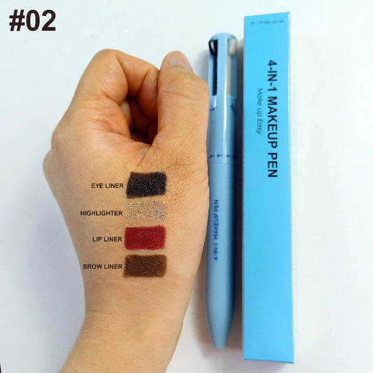 Multi-Effect 4 in 1 Eyeliner Eyebrow Pencil Contour Pen Long Lasting Waterproof Cosmetics Eyeliner Makeup Pencil Lip Liner Pen